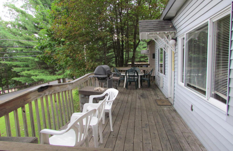 Cabin balcony at The Depe Dene Resort.