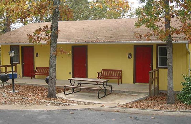 Cottage exterior at Golden Arrow Resort.