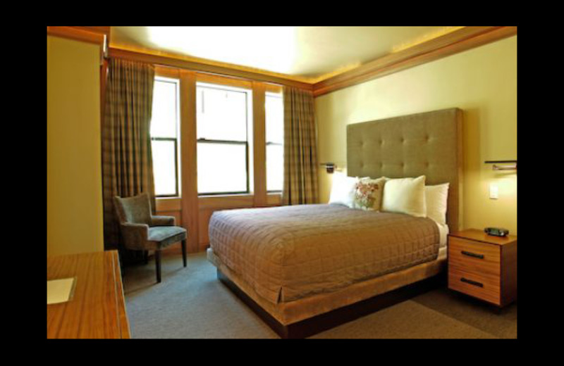 Vacation rental bedroom at Mammoth Property Reservations.