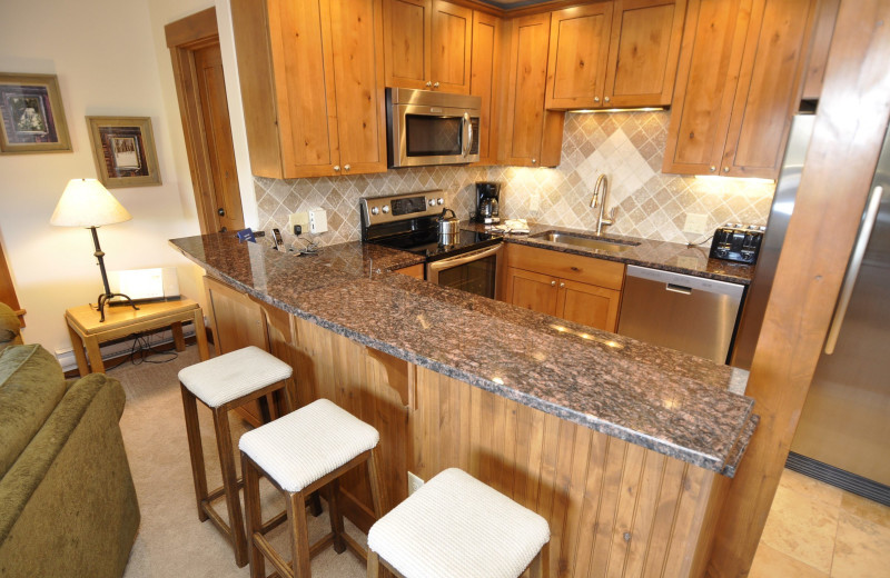 Rental kitchen at Steamboat Lodging Properties.