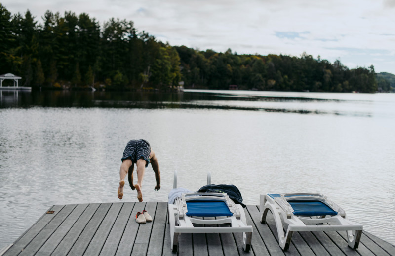 Swimming at Port Cunnington Lodge & Resort.