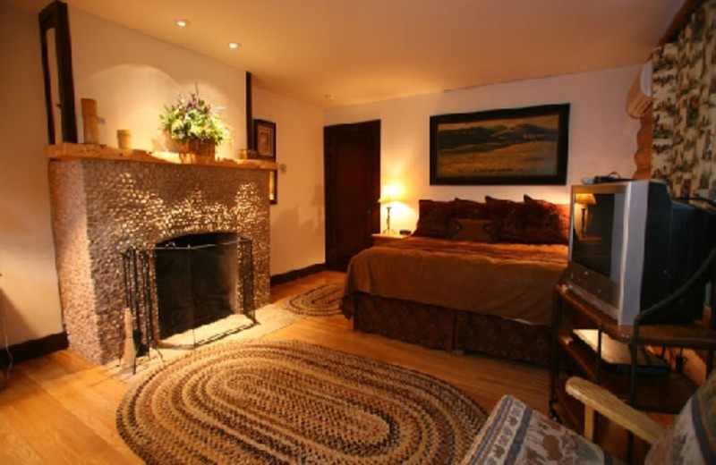 Fireplace room at The Hideout Lodge & Guest Ranch.
