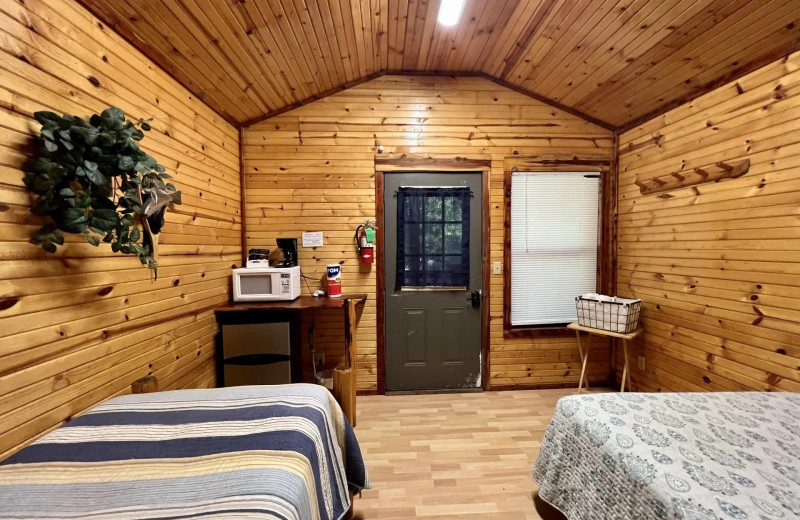 Cabin interior at Copper John's Resort.