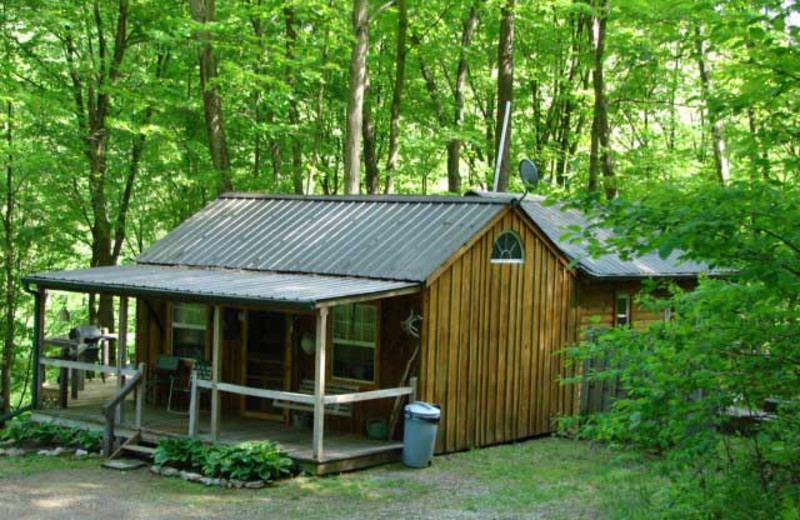 Cabin exterior at Lazy Lane Cabins.