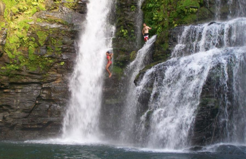 Waterfall near Hotel Lookout at Playa Tortuga.