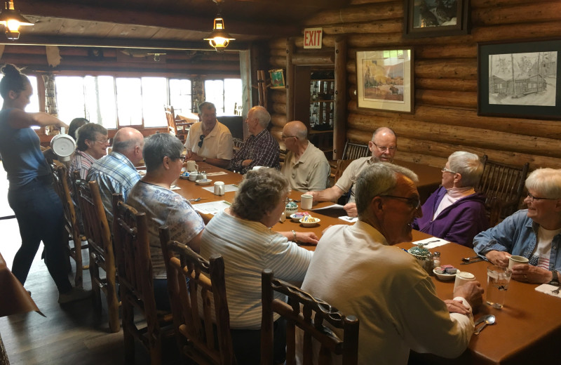 Dining at Loon Lake Lodge.