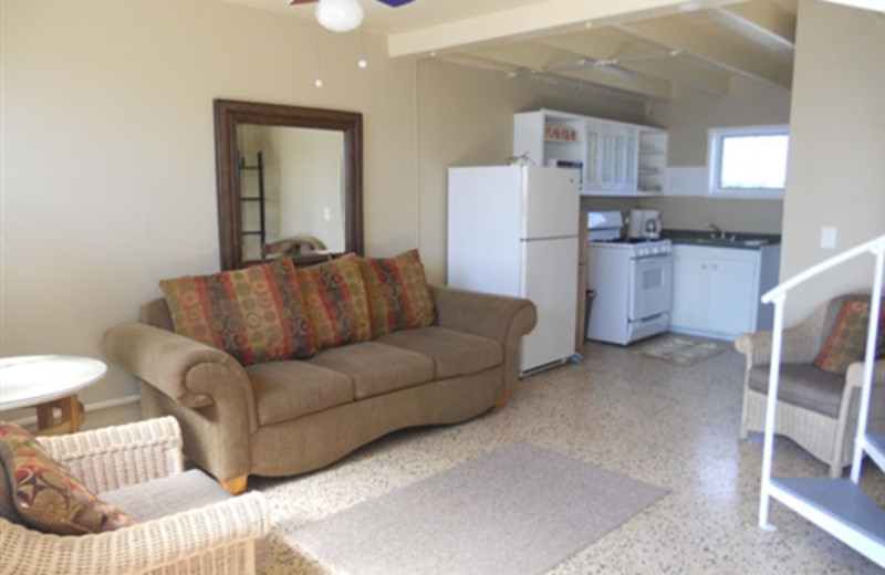 Rental living room at Paradise Cove Resort.