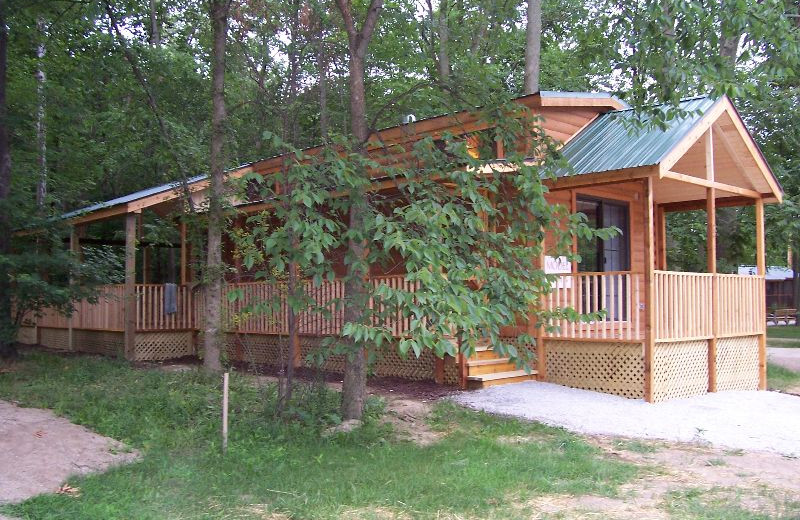 Cabin exterior at Lakeside Cabins Resort.