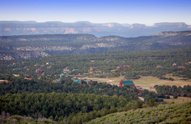Aerial view of Zion Ponderosa Ranch.