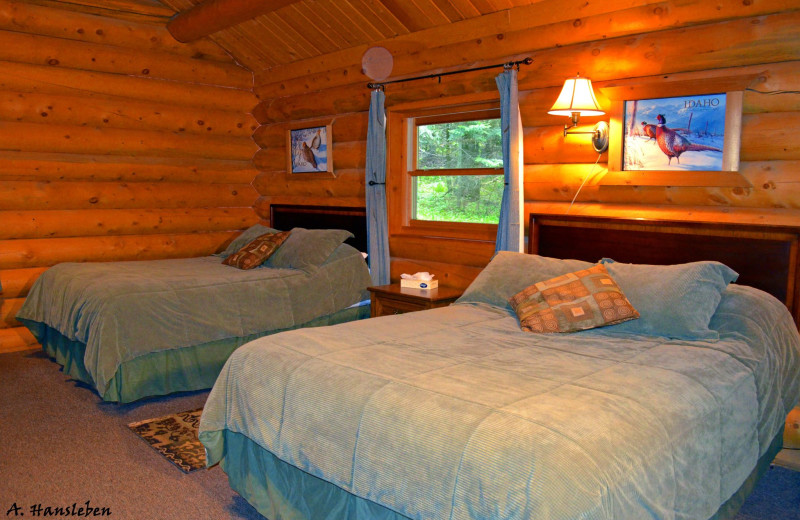 Guest room at Lochsa Lodge.