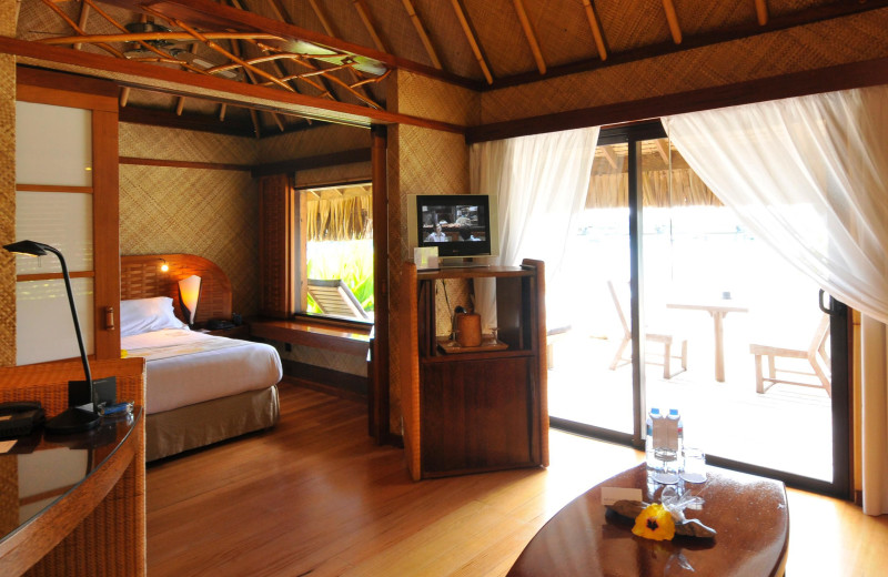 Guest room at Bora Bora Beachcomber Inter-Continental Resort.