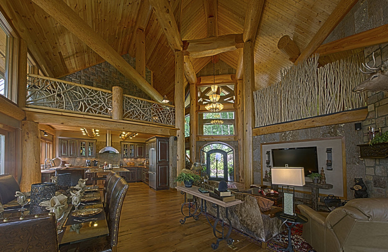 Cabin living room at Blue Ridge Vacation Cabins. 