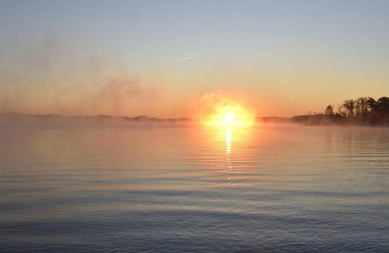 Lake at White Glove Luxury Cabins.