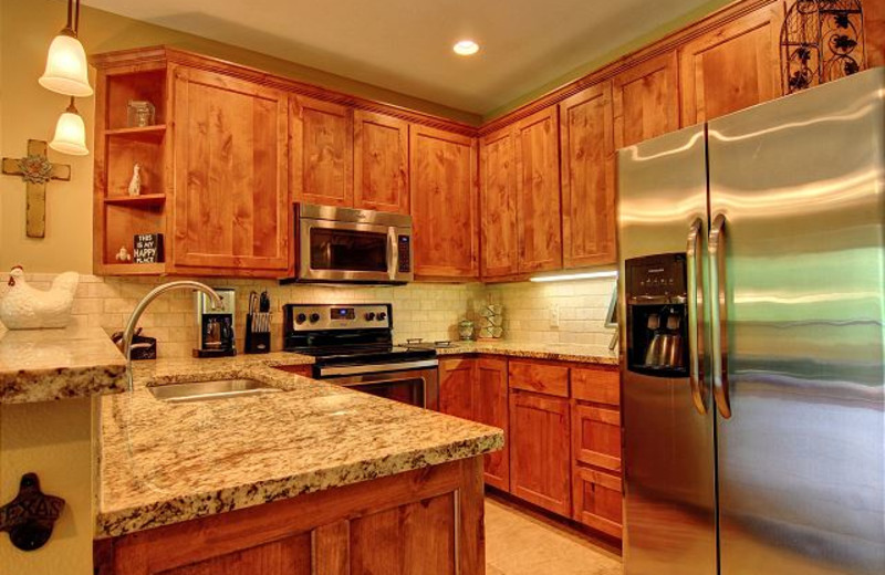 Rental kitchen at New Braunfels Escapes.