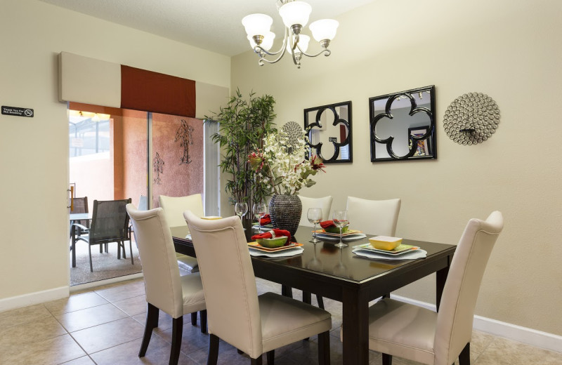 Rental dining room at Orlando Luxury Escapes Vacation Rentals.