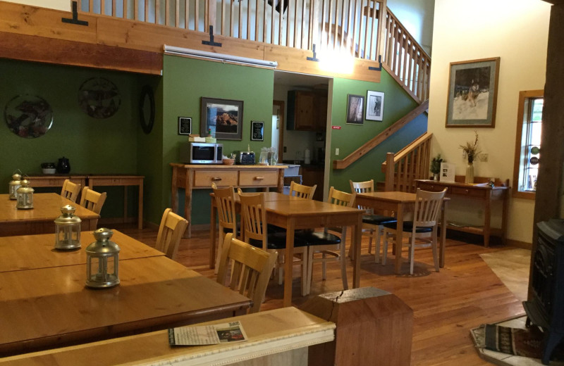 Dining at Abineau Lodge.