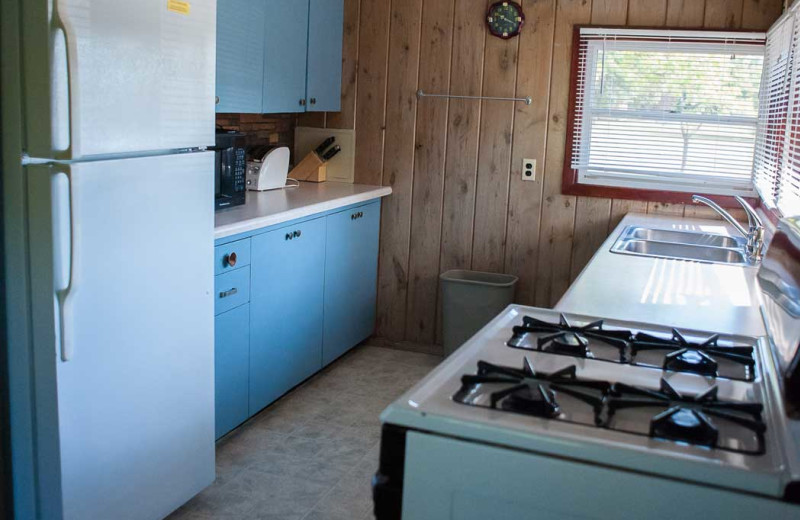 Cabin kitchen at Gull Lake Resort.