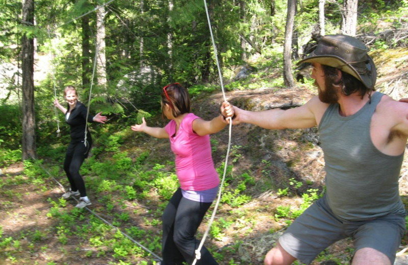 Rope coarse at REO Rafting Resort.