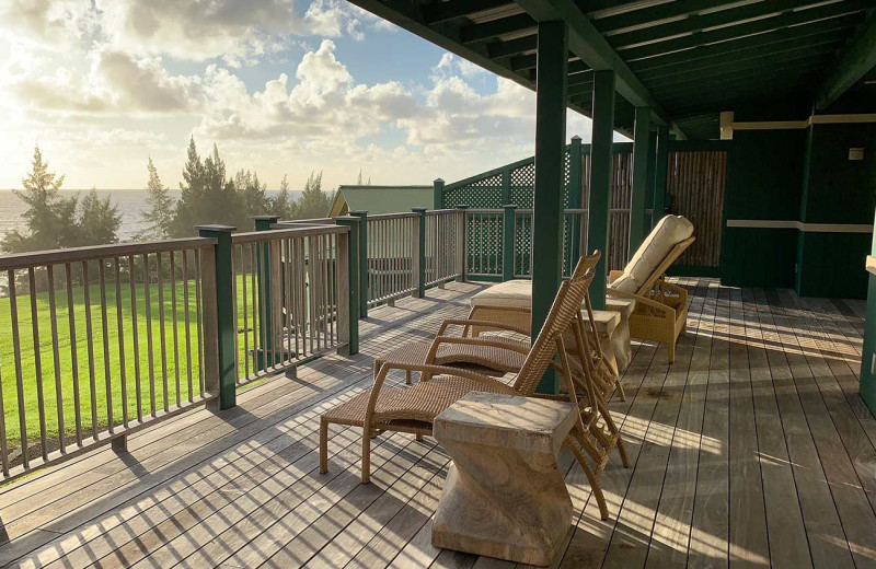 Guest balcony at Travaasa Hana, Maui.