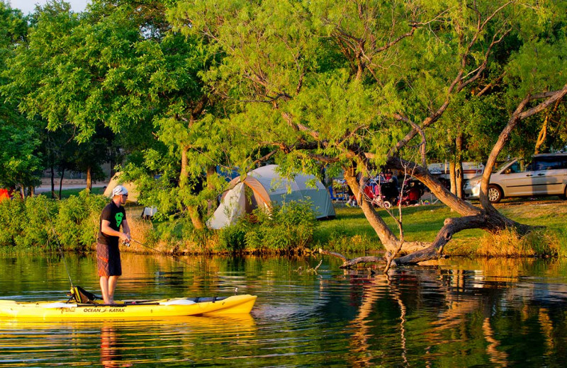 Canoeing at Inks Lake State Park.