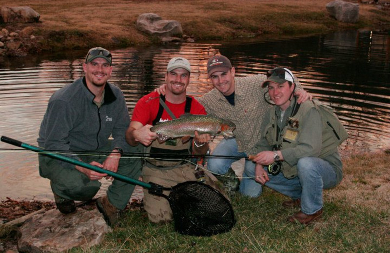 Fishing at Smoke Hole Caverns & Log Cabin Resort.