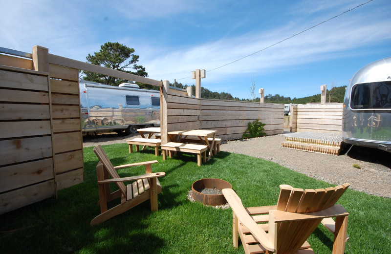 Exterior view of Airstreams at Haystack Village.