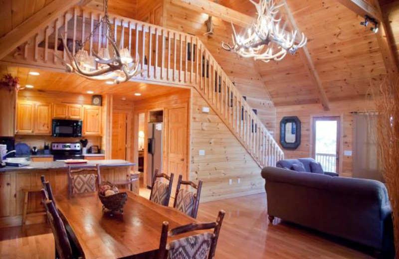 Cabin interior at Mountain Getaway Cabin Rentals.