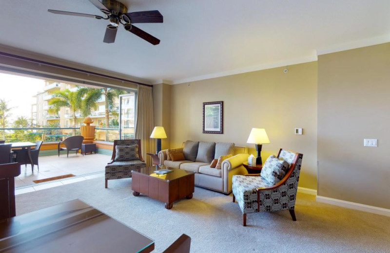 Rental living room at Vacasa Maui.