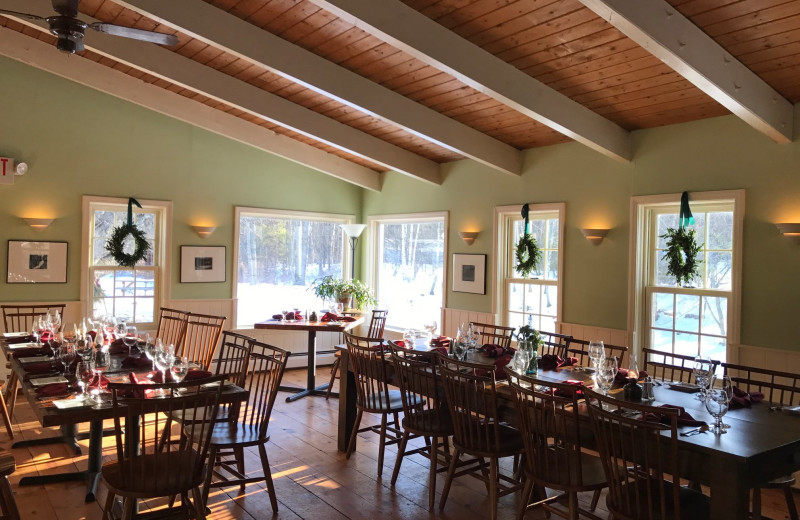 Dining at The Red Clover Inn & Restaurant.