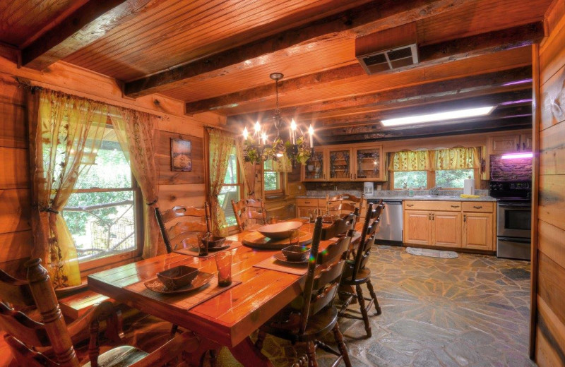 Rental kitchen at Smoky Mountain Cabins.