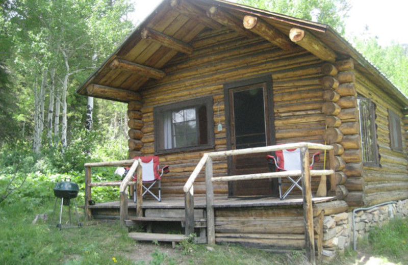 Cabin exterior at Trail Creek Ranch.