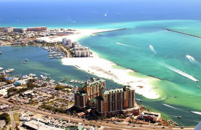 Aerial view of Holiday Isle Properties.