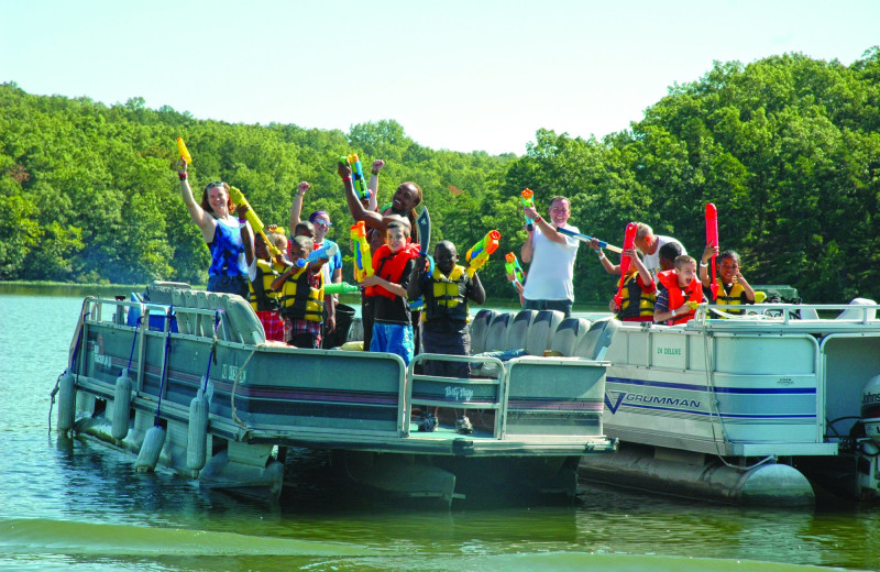 Pontoon at YMCA Trout Lodge & Camp Lakewood.