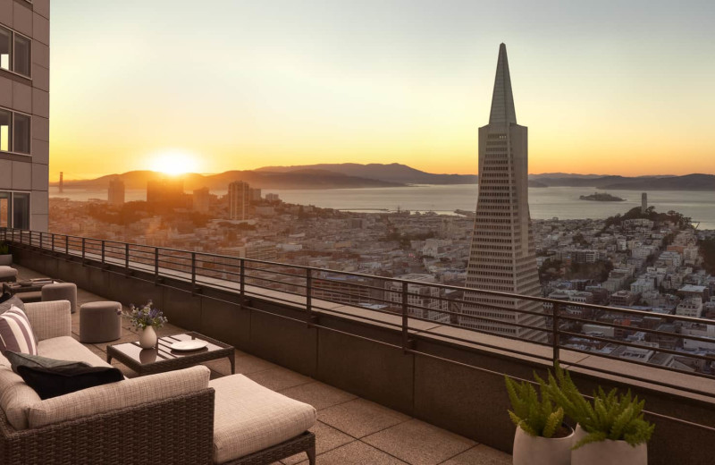 Guest balcony at Four Seasons Hotel San Francisco at Embarcadero.