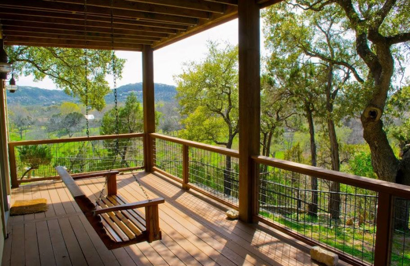 Rental porch at Hill Country Premier Lodging.