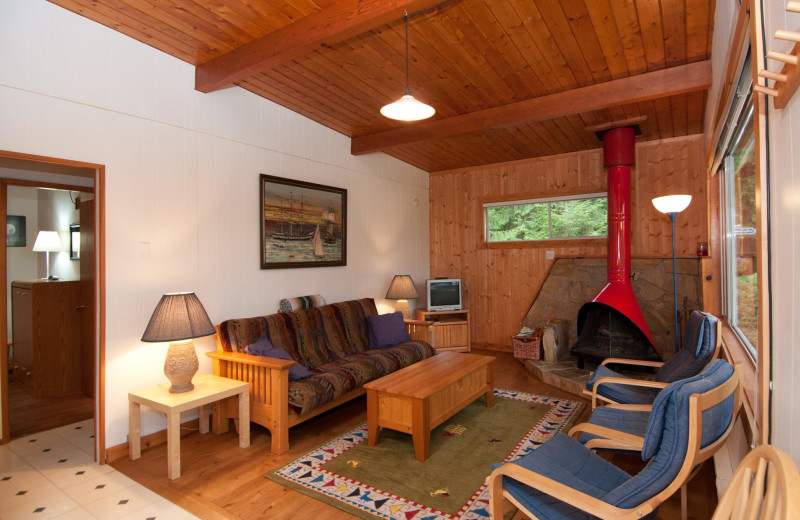 Cottage living room at Blue Vista Resort.