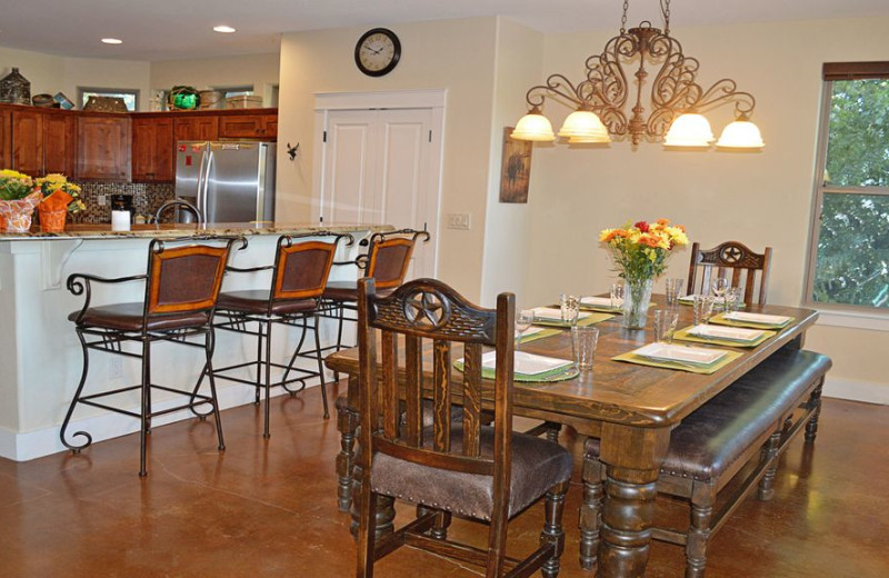 Kitchen and dining at Elk Lodge Vacation Home.