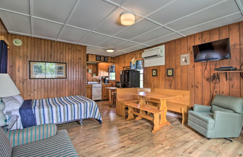 Cabin interior at Bell's Resort Bar and Grill.