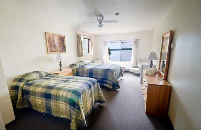 Cabin bedroom at Lumina Resort.