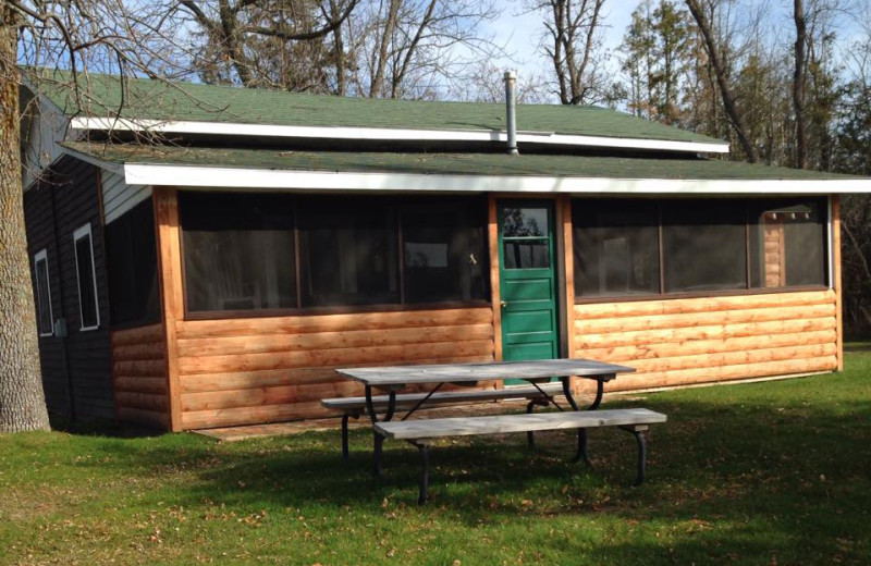 Cabin exterior at Cedarwild Resort.