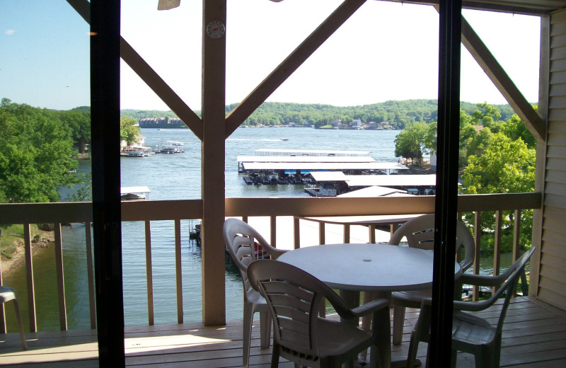 Balcony view at Golden Horseshoe Resort.