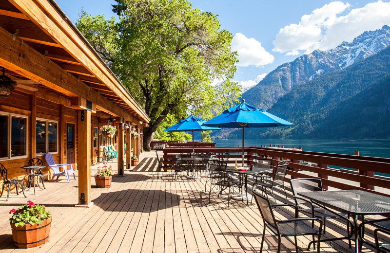 Exterior view of North Cascades Lodge at Stehekin.