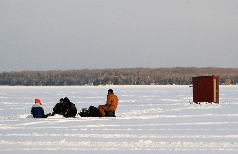 Ice fishing near Northwoods Lodge.