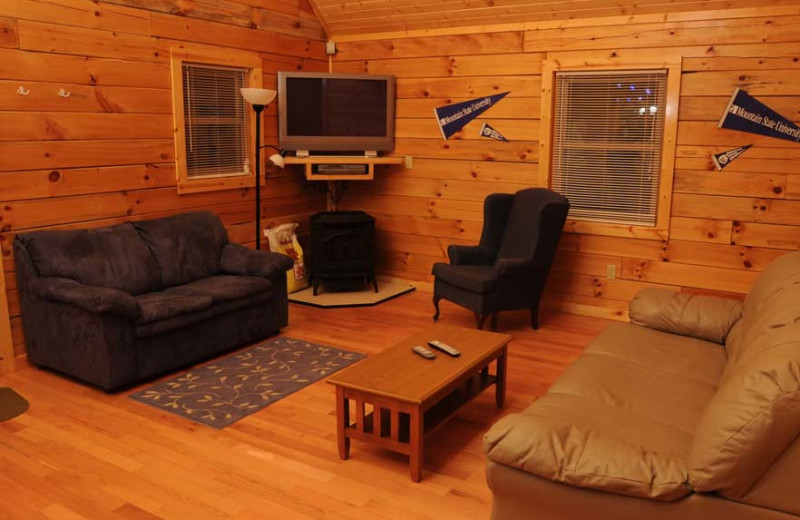 Cabin interior at The Cabins at Pine Haven