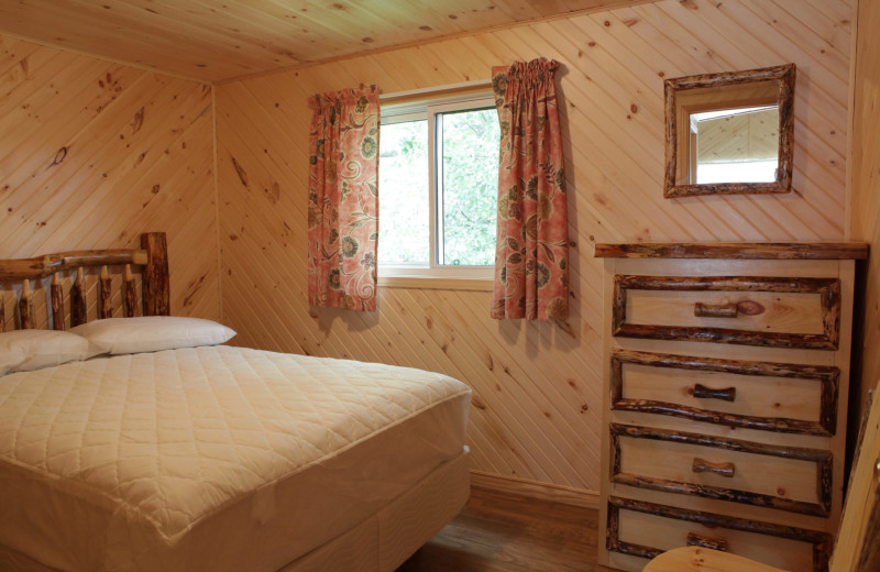 Cottage bedroom at Southview Cottages Resort.