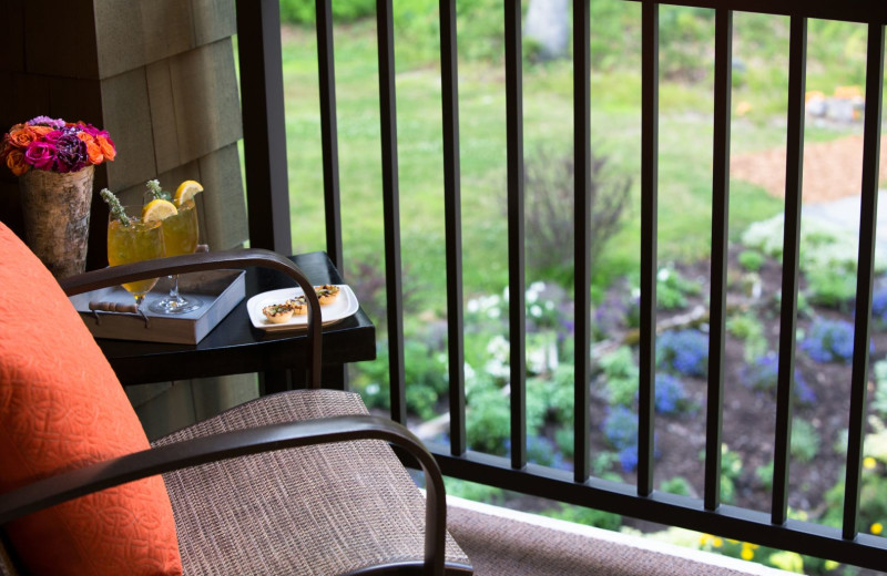 Guest balcony at The Lodge at Woodloch.