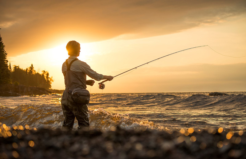 Fishing at Lutsen Resort on Lake Superior.