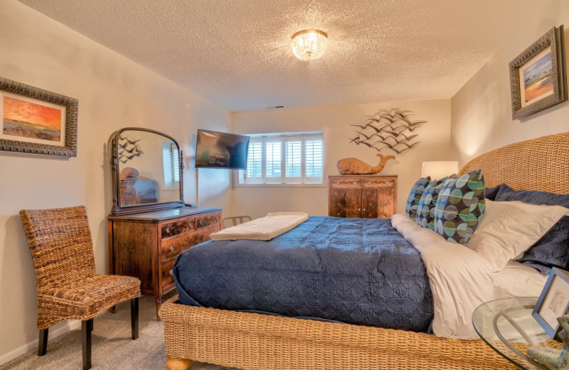 Rental bedroom at Cavalier Beachfront Condominiums.