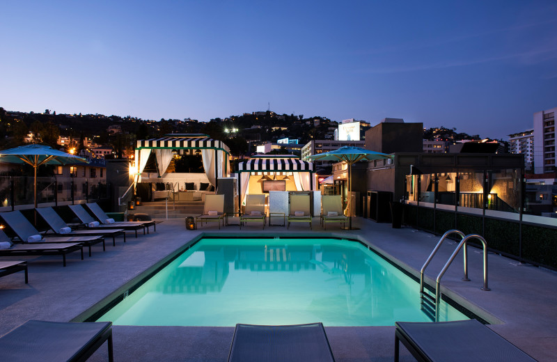 Roof top pool at Chamberlain West Hollywood Hotel.