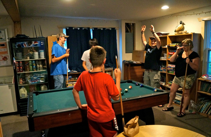 Game room at Anderson's Starlight Bay Resort.